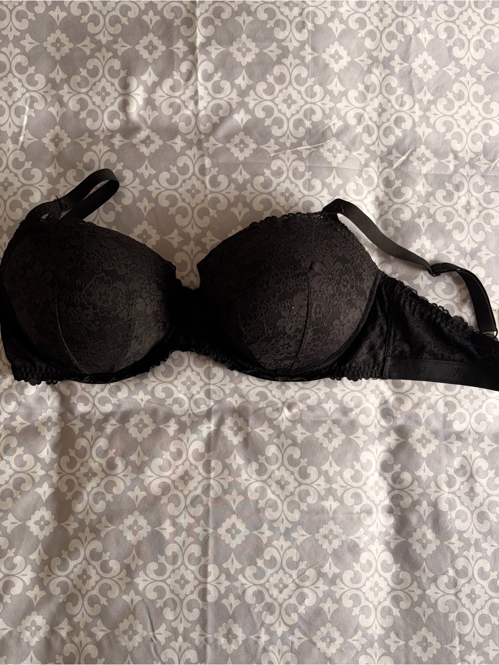 Victoria Secret Pink Black Lace Bra with Underwire